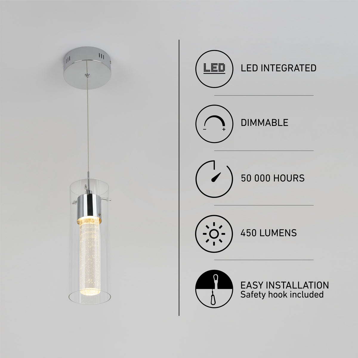 Essence lámpara suspendida LED de 1 luz