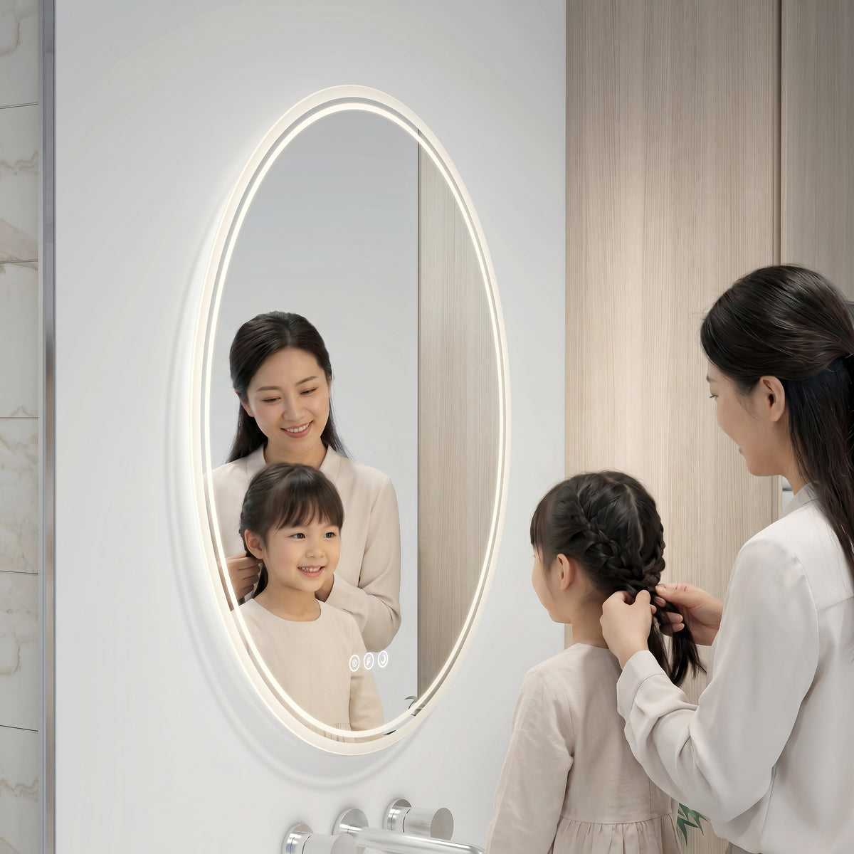 Corby 22 in. x 28 in. LED mirror 3 CCT with defogger