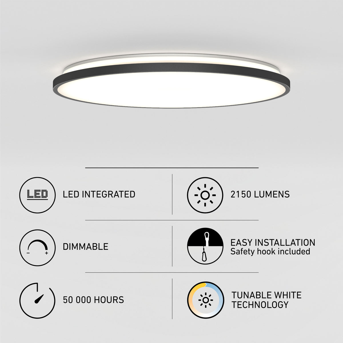 Europa 21 in. LED modern flush mount light - with remote