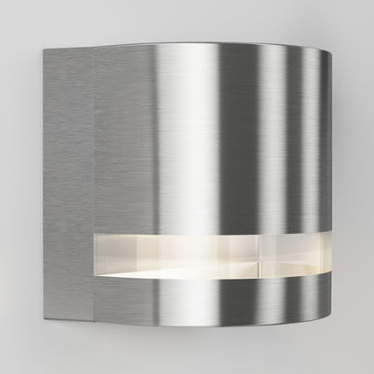 The Artika Valor Round LED wall light features a modern design for indoor/outdoor use with soft, curved frosted lighting.