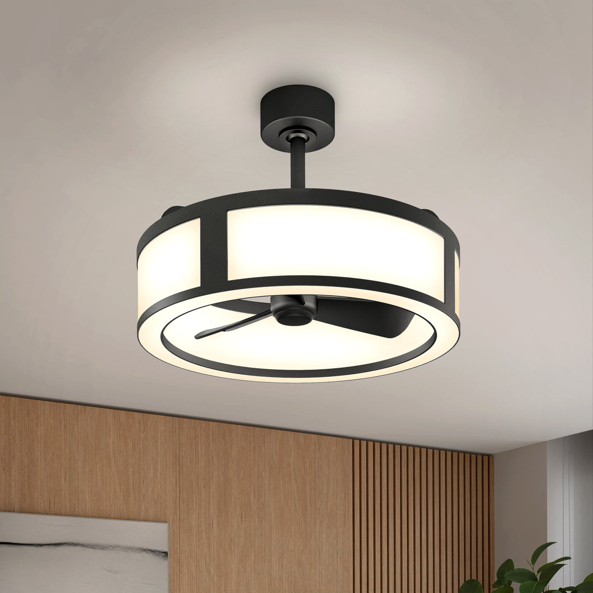 Huxley 23 in. (59 cm) LED modern fandelier ceiling fan with light