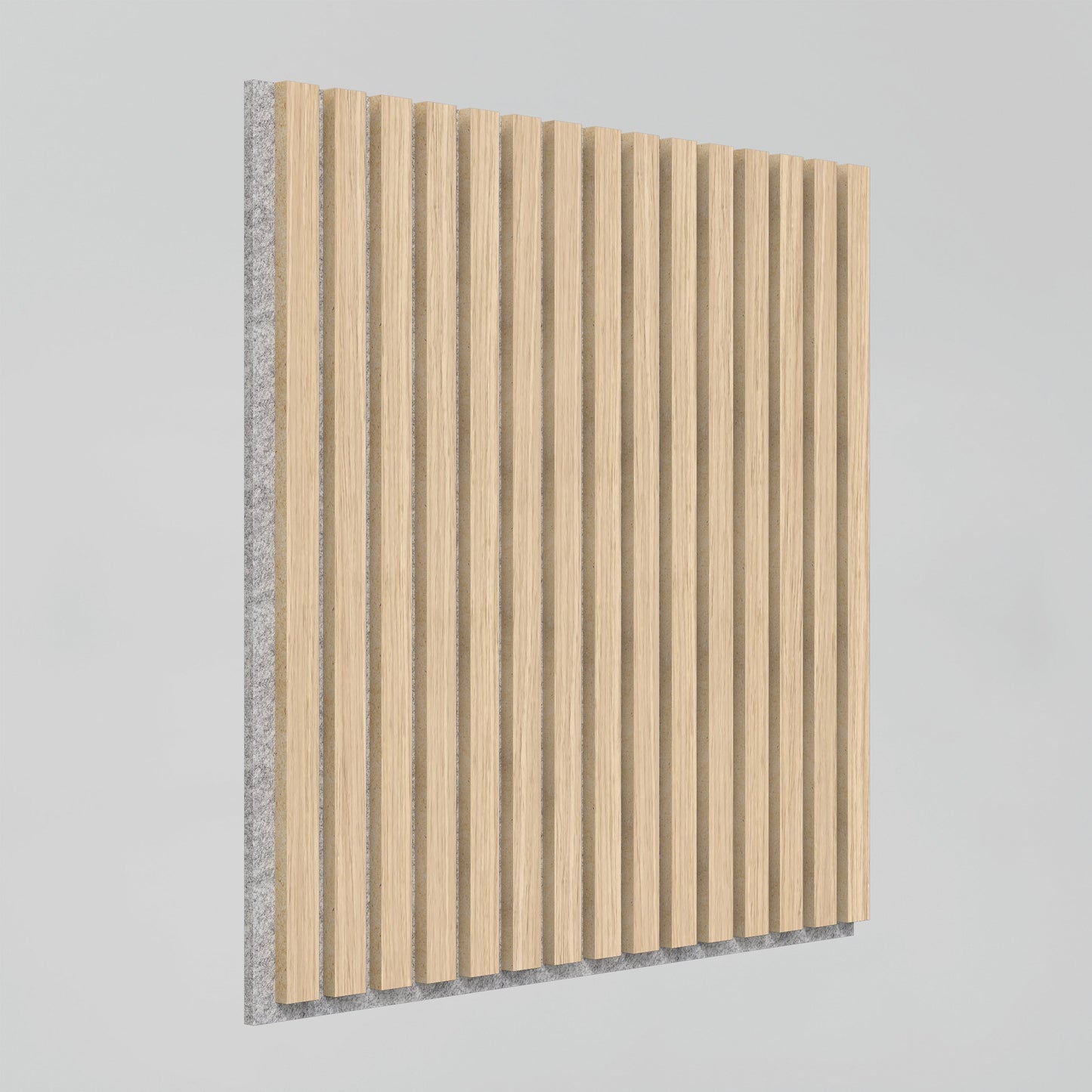 The Artika-CAN-dev Sonolok 15.5 ft sound-absorbing wall panel kit features vertical wooden slats on a light gray felt backing, displayed against a plain light background.