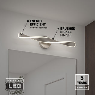 Artika Finley LED modern bathroom vanity light 3 CCT offers energy efficiency and a 5-year warranty—ideal for modern bathrooms.