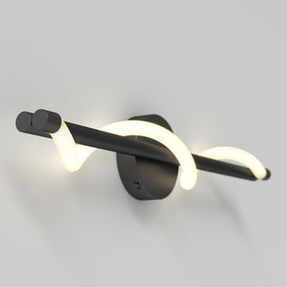 Artika Neon modern LED bathroom vanity light 5 CCT, adjustable white light, curved design on a light gray wall.