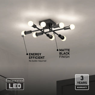 The Artika Aristo LED flush mount 3 CCT features a matte black finish, adjustable colour temp, and a 3-year warranty.