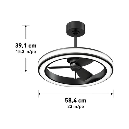 Edwin 23 in. LED modern ceiling fan 3 speeds - with remote