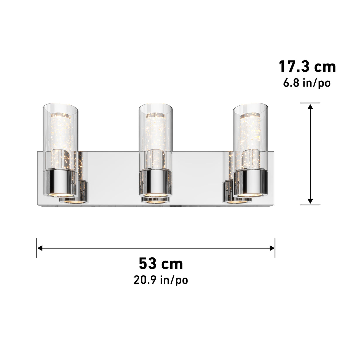 Essence 21-in (53 cm) 3-Light Modern LED Vanity Light for Bathroom