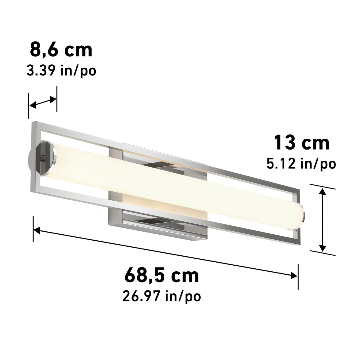 Rialto 27 pulg (69 cm) luminario de baño LED integrado 3 TCL para baño