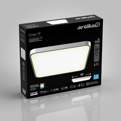 Europa 18 in. LED flush mount light - with remote