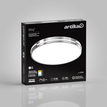 Delray 15.7 in. LED modern flush mount light 5 CCT