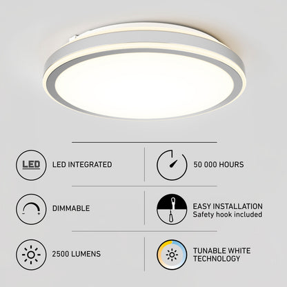 Artika Altitude 15 in. LED ceiling light, 5 CCT, dimmable, 2500 lm, 50,000 hrs, easy install.