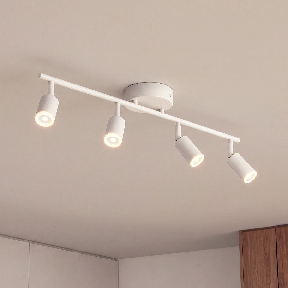Artika’s Asher 32 in. 4-Light LED Track Light offers adjustable, customizable lighting for modern interiors.