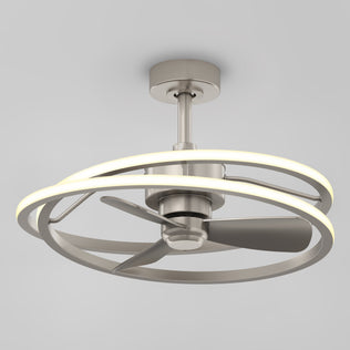 The Artika Coda 23 in. LED modern ceiling fan has a remote, light ring, 3 blades, tunable color temp, and short metal rod mount.