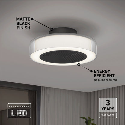 Groove 20 in. LED modern ceiling fan 3 speeds - with remote