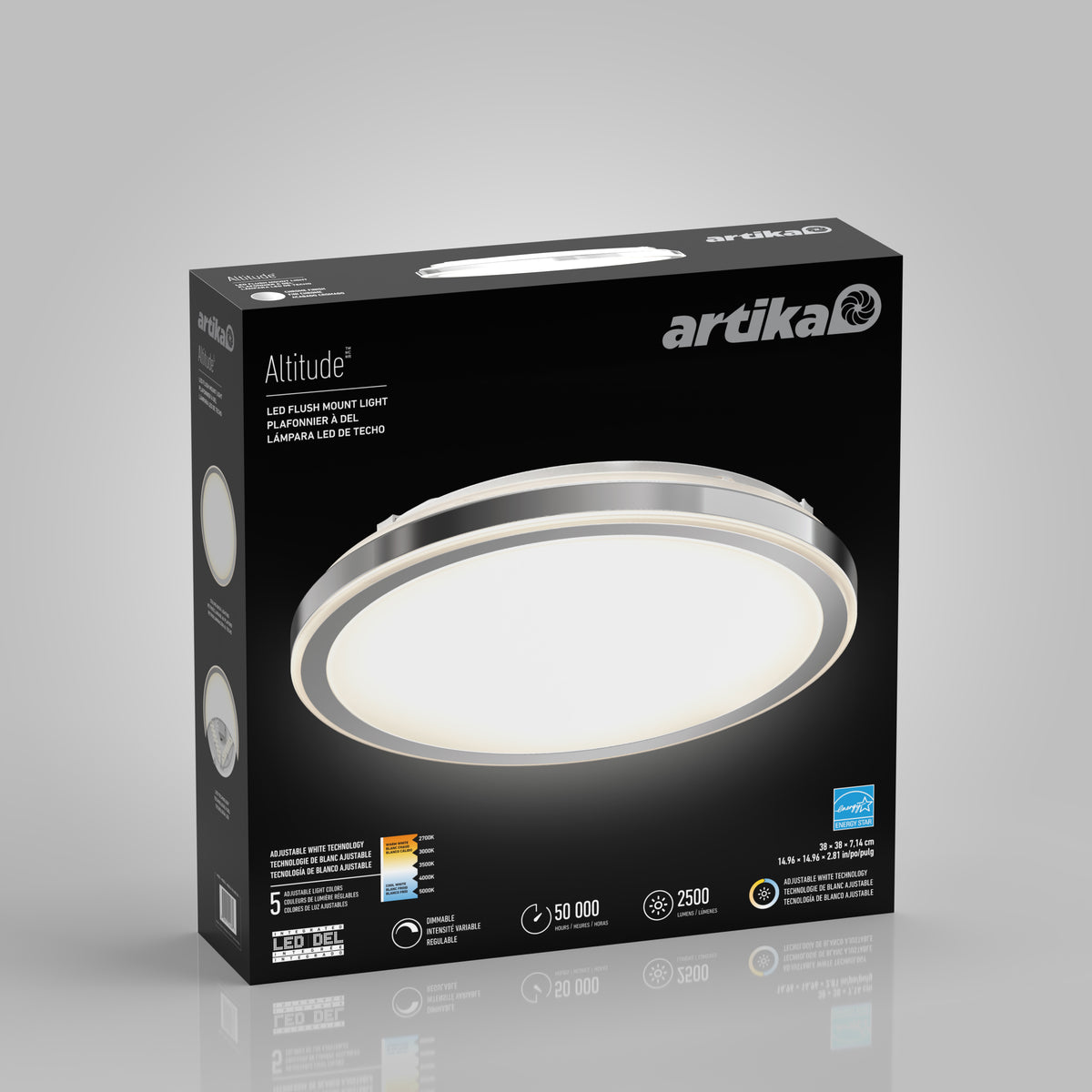 Altitude 15 in. LED modern flush mount light 5 CCT