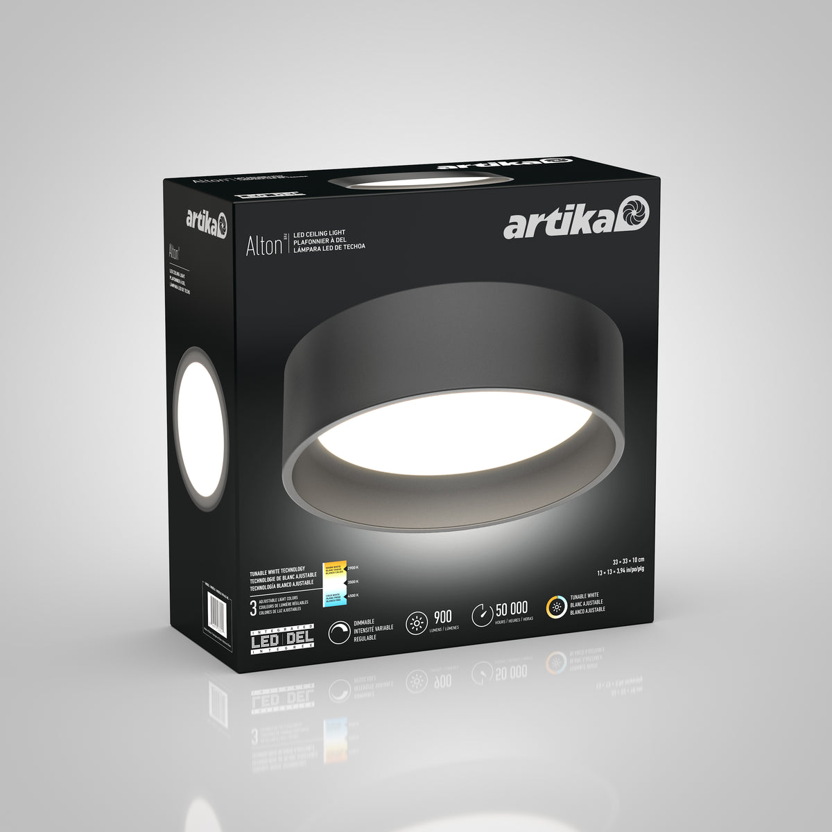 Alton luz de techo LED moderna empotrada 33 cm (13 in.) 3 CCT