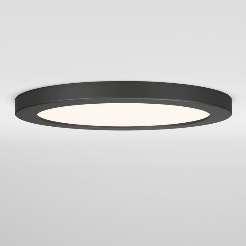 The Artika Europa Disk 9 in. LED modern flush mount light features a round, flat black design with 3 selectable color temperatures, providing a bright, even glow on your ceiling.