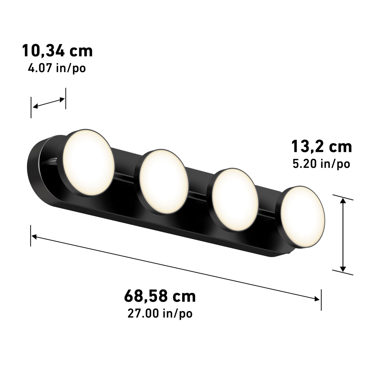 Santori 27 pulg (69 cm) luminario de baño LED integrado para baño