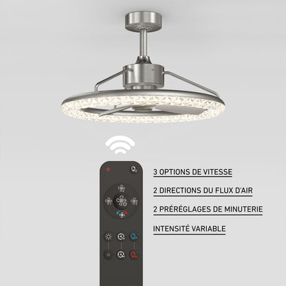 Carat 23" LED Modern Ceiling Fan with Remote Control