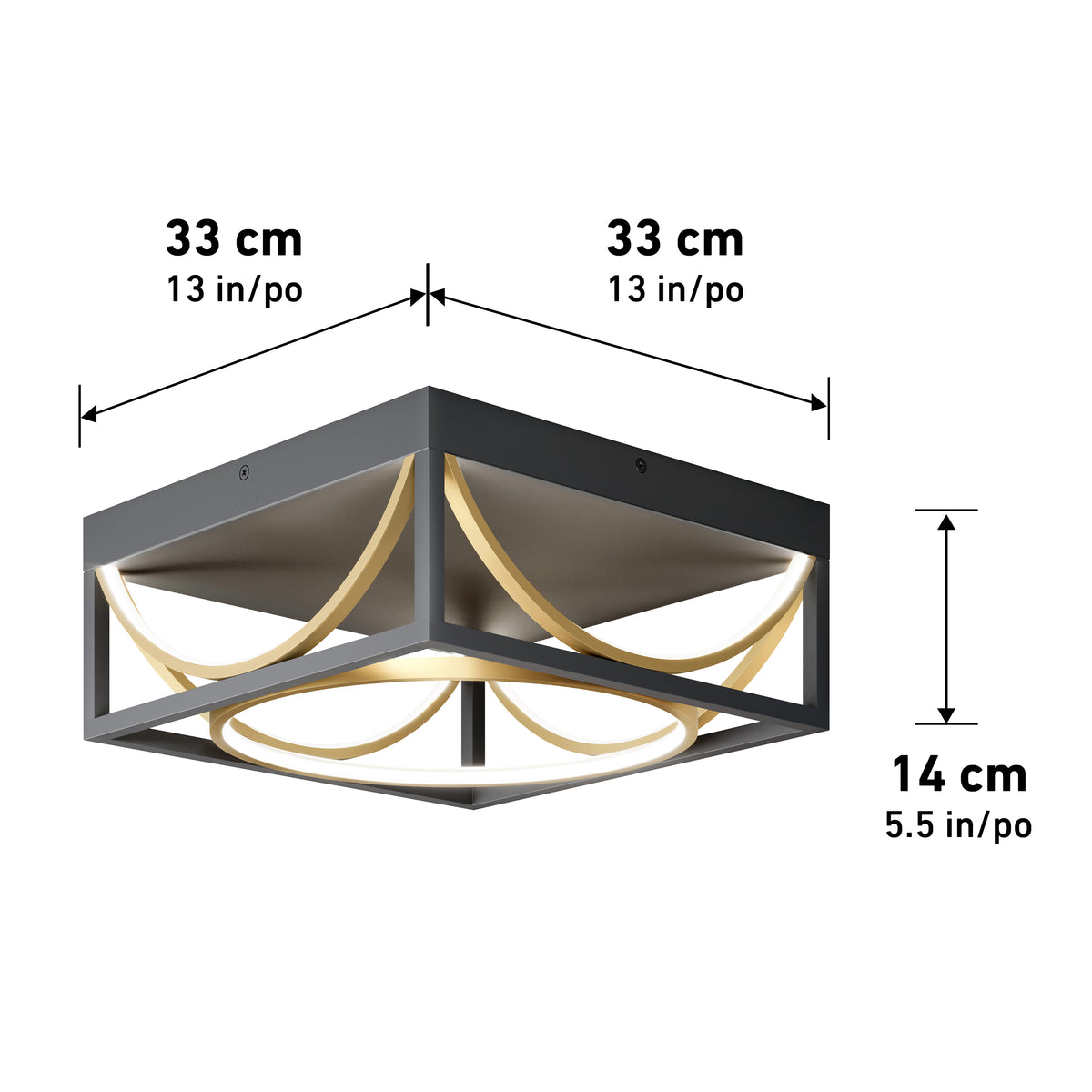 Artika Luxury 13 in. (33 cm) Modern LED Flush Mount—sleek ceiling light fixture ideal for contemporary bedrooms.