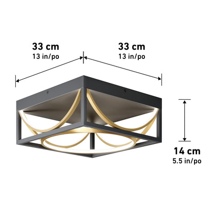 Artika Luxury 13 in. (33 cm) Modern LED Flush Mount—sleek ceiling light fixture ideal for contemporary bedrooms.