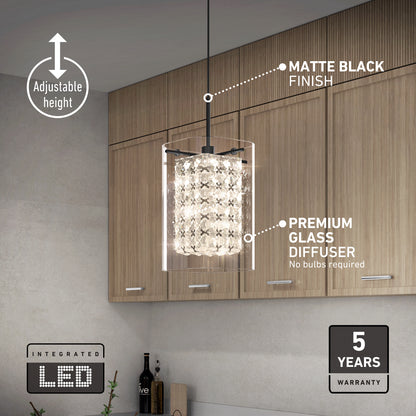 Crystal Cube 1-light LED pendant light