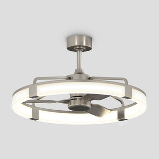 Artika Sunnyvale 28 in. LED ceiling fan with remote, adjustable lighting & metal blades, shown on a plain light gray background.