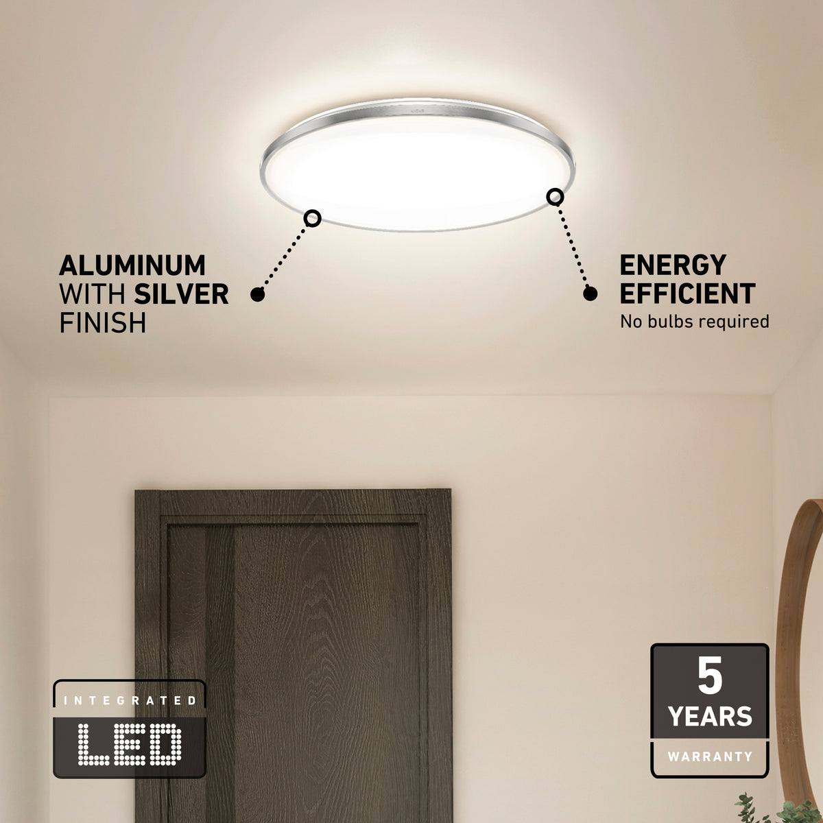 Europa 21 in. LED modern flush mount light - with remote