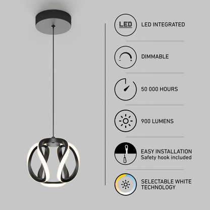 The Artika Vivaldi LED pendant light 3 CCT offers 900 lumens, selectable color temps, energy efficiency, and easy installation.