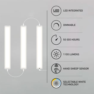 Artika Maestro 3-pack under cabinet LED lights, 3 CCT selectable, dimmable, hand sensor, 1100 lumens—perfect kitchen lighting.