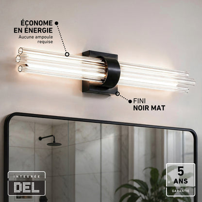 Artika Dorado 27 in. LED Wall Vanity, 5CCT, matte black, dimmable, energy-saving, 5-year warranty—stylish bathroom lighting.