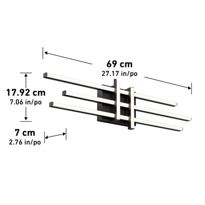 Grid LED bathroom vanity light