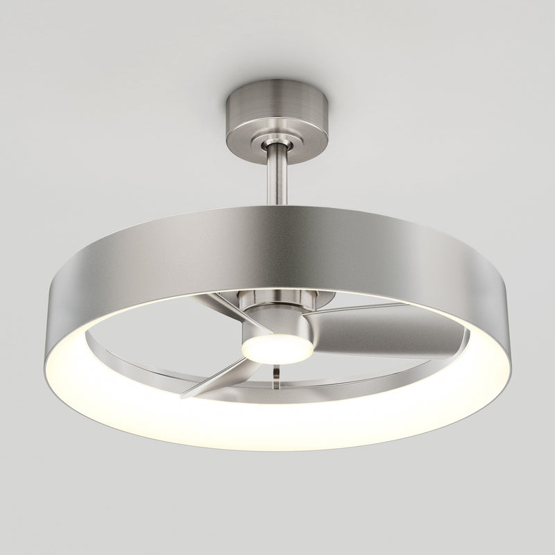 Austin 23 in. (59 cm) LED modern fandelier ceiling fan with light - includes remote, Brushed Nickel