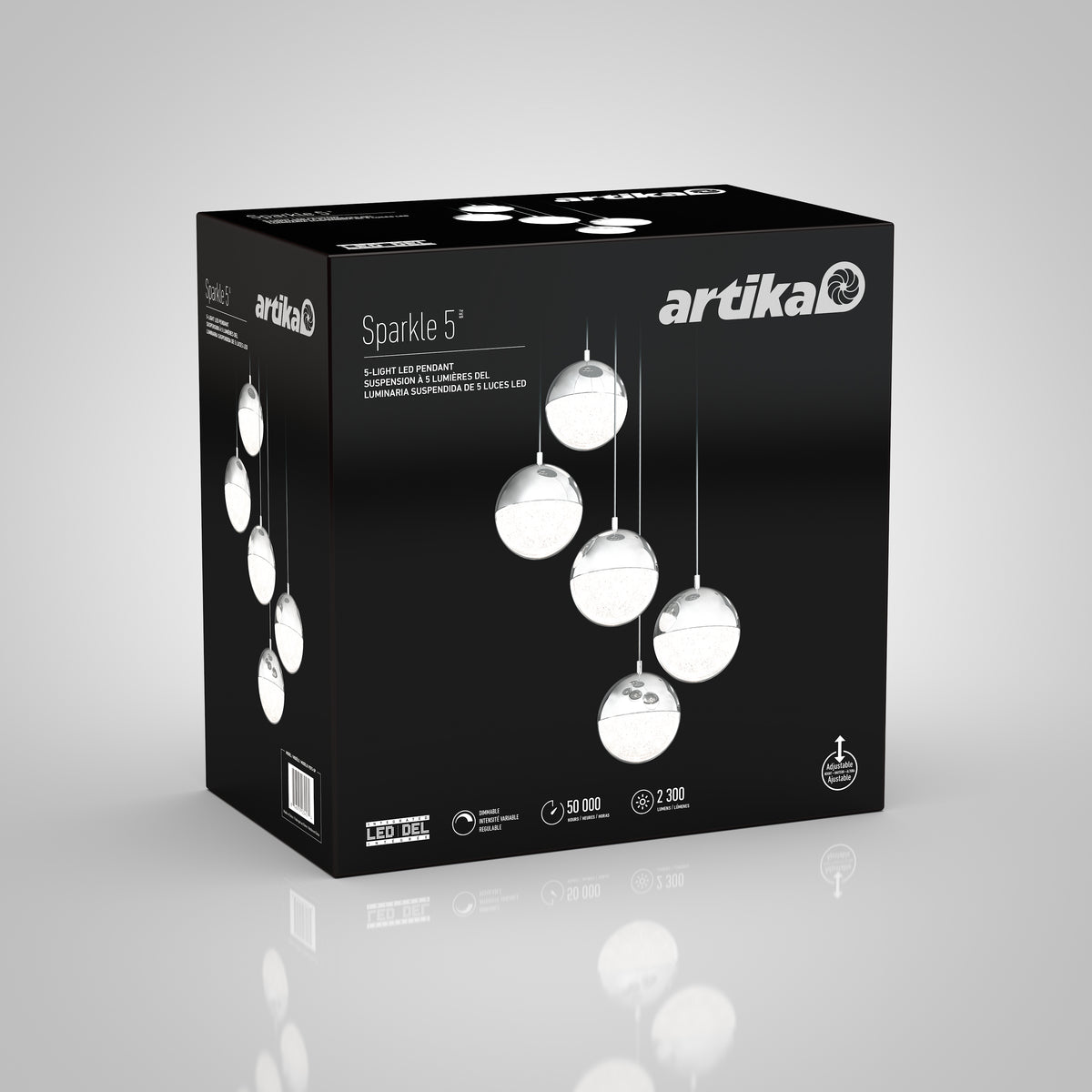 Sparkle lámpara suspendida LED de 5 luces
