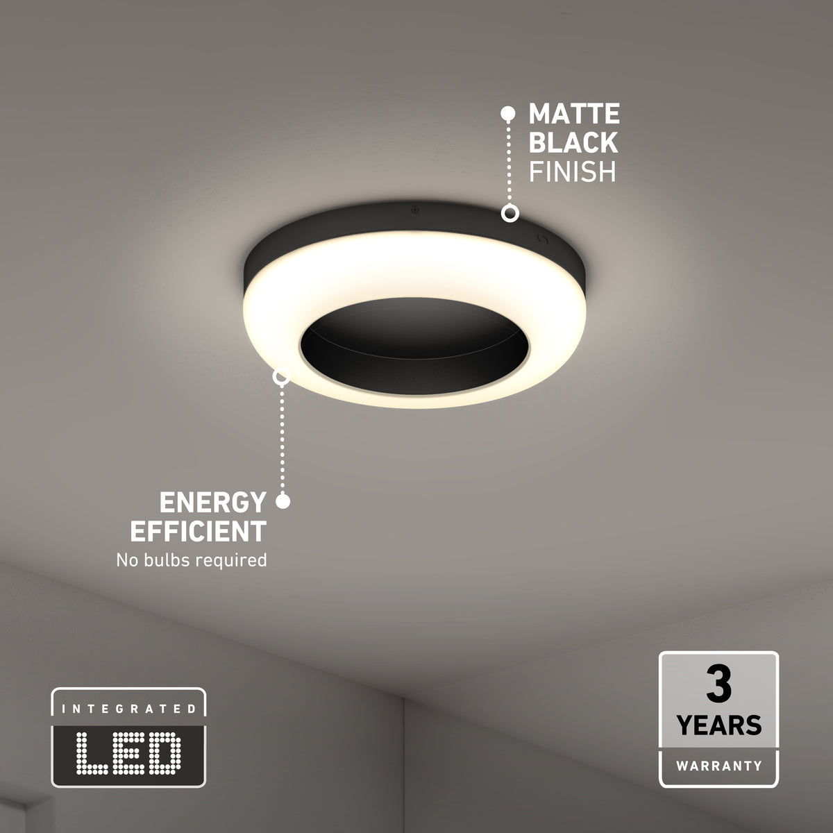 Louka 15 in. modern LED flush mount light 5 CCT