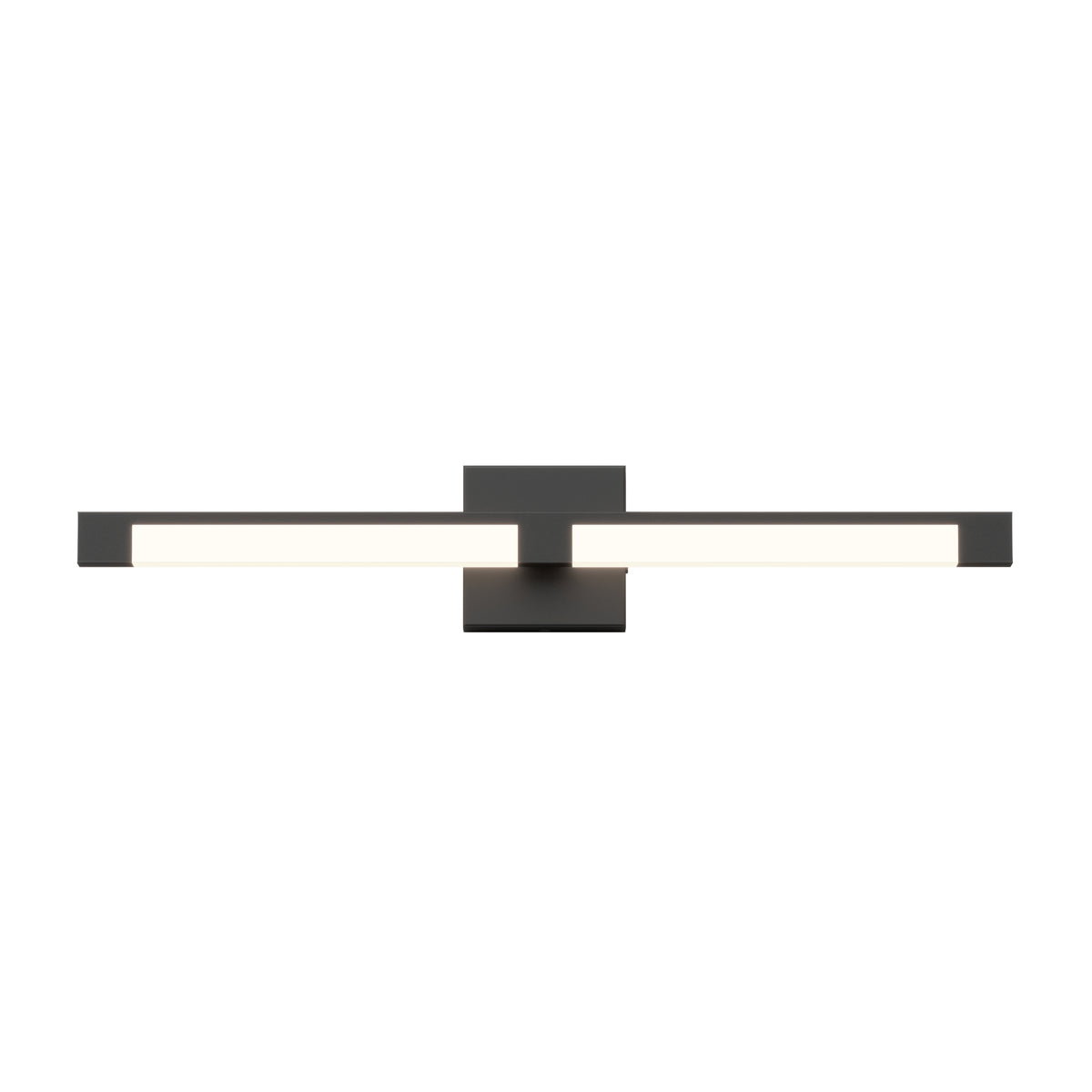 The Artika Tivoli modern LED bathroom vanity light 5 CCT is a sleek, wall-mounted fixture with a rectangular design, dark central base, and two illuminated bars. Adjustable lighting and multiple color temps create personalized ambiance.