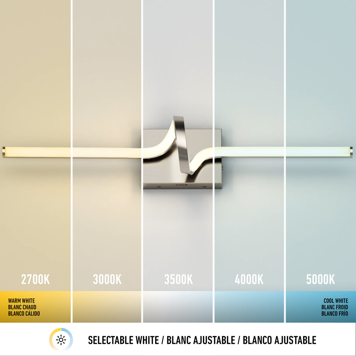 Bowtie 29-in (74 cm) Integrated LED 5-CCT Vanity Light Bar for Bathroom