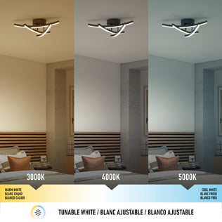 The Artika Orly modern LED flush mount light offers 3 CCTs—warm, neutral, and cool white—in a chrome finish.
