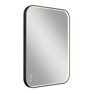 The Artika Royce Dimmable LED Mirror features a slim edge LED strip, adjustable 3 CCT, rounded corners, and three touch control buttons on the lower left. It can be mounted horizontally or vertically.