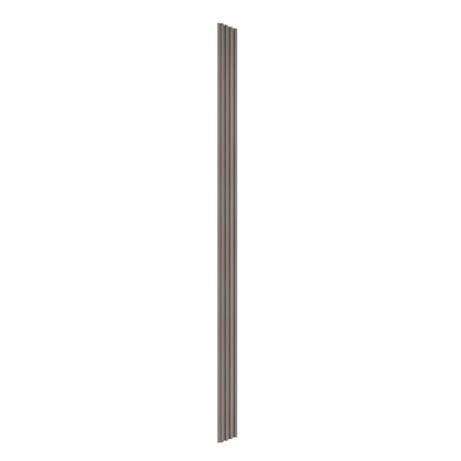 A tall, narrow vertical panel with a ribbed, grooved texture and a grayish-brown color, viewed against a white background.