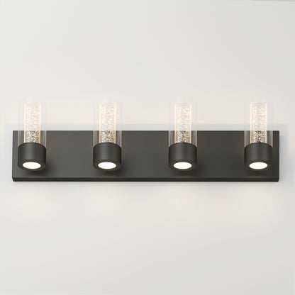Artika Essence 27-in LED vanity light: modern 1-light fixture with a sleek rectangular black base for bathroom.