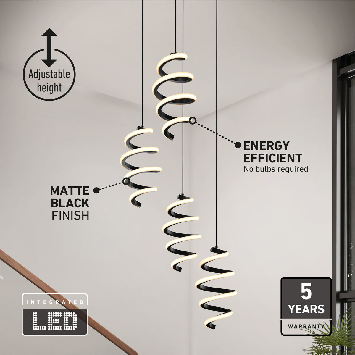 Chorus 4 light LED pendant 5 CCT