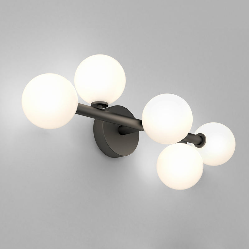Bloom 27-in (69 cm) 5-Light Modern LED Vanity Light for Bathroom, Matte Black