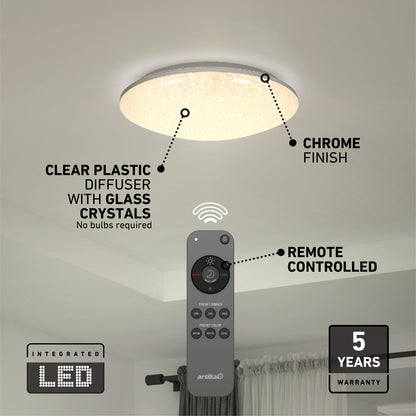 Sparkle LED flush mount light - With Remote