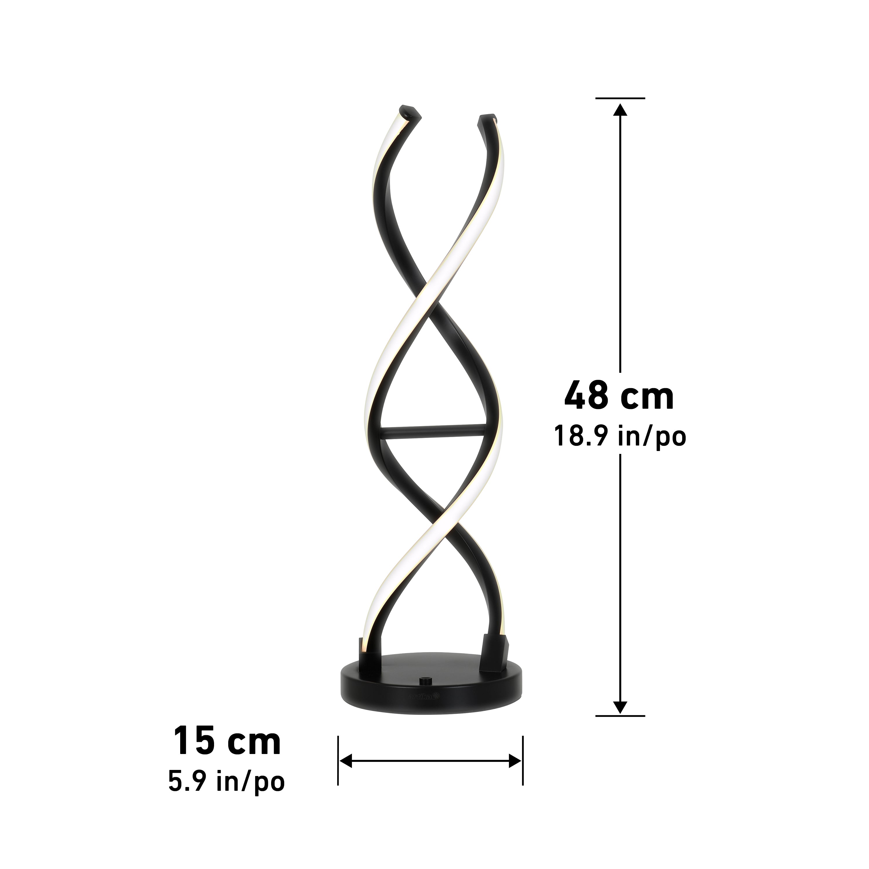 ARTIKA スワールテーブルランプ クローム LEDライト 卓上ライト 間接照明 コストコ 57572 SWIRL TABLE LAMP 札幌 西野店 Swirl modern LED table lamp in Matte Black | Artika