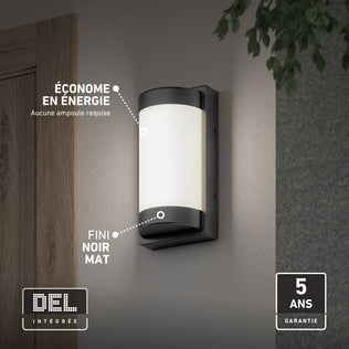 Artika Fogo modern LED wall light, 5 CCT, black matte—ideal indoor/outdoor lighting; efficient and backed by a 5-year warranty.