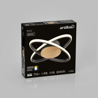 Artika Atomic 15 in. LED flush mount light box features a modern ring design and 5 CCT adjustable color settings on the front.