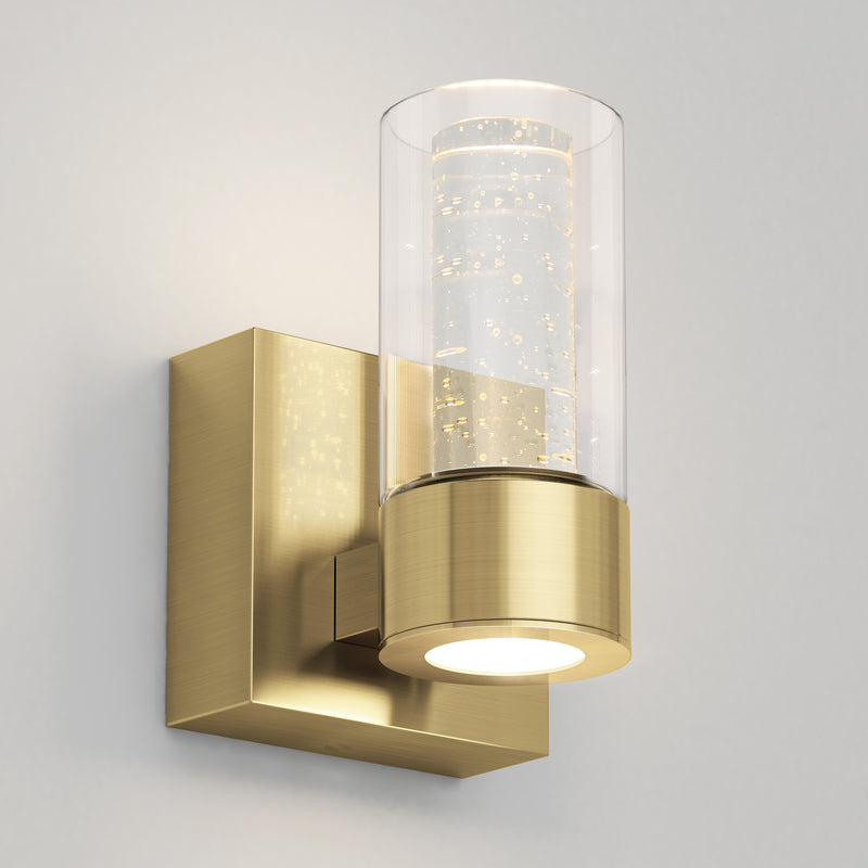 Essence 4-in (11 cm) 1-Light Modern LED Vanity Light for Bathroom, Gold Plated