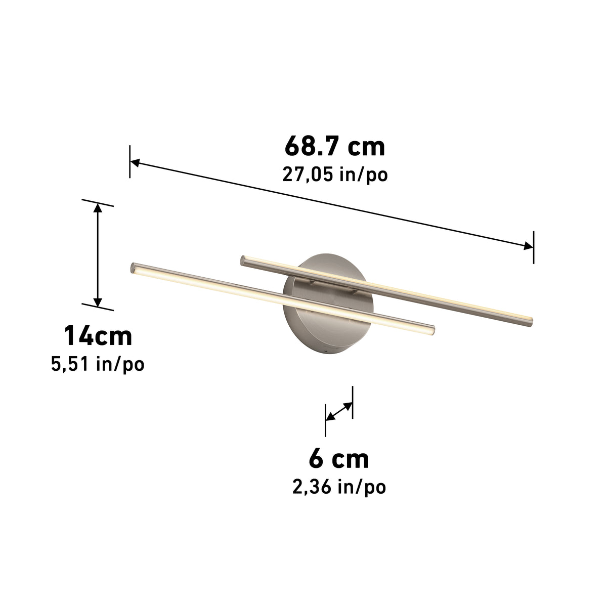 Cisco 27 pulg (69 cm) luminario de baño LED integrado 5 TCL para baño