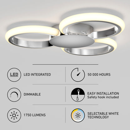 Nyala 15 in. LED flush mount light 5CCT